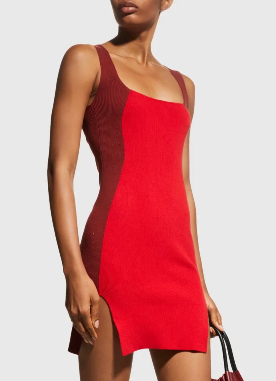 Solid & Striped The Marissa Knit Mini Dress Color Block Red S